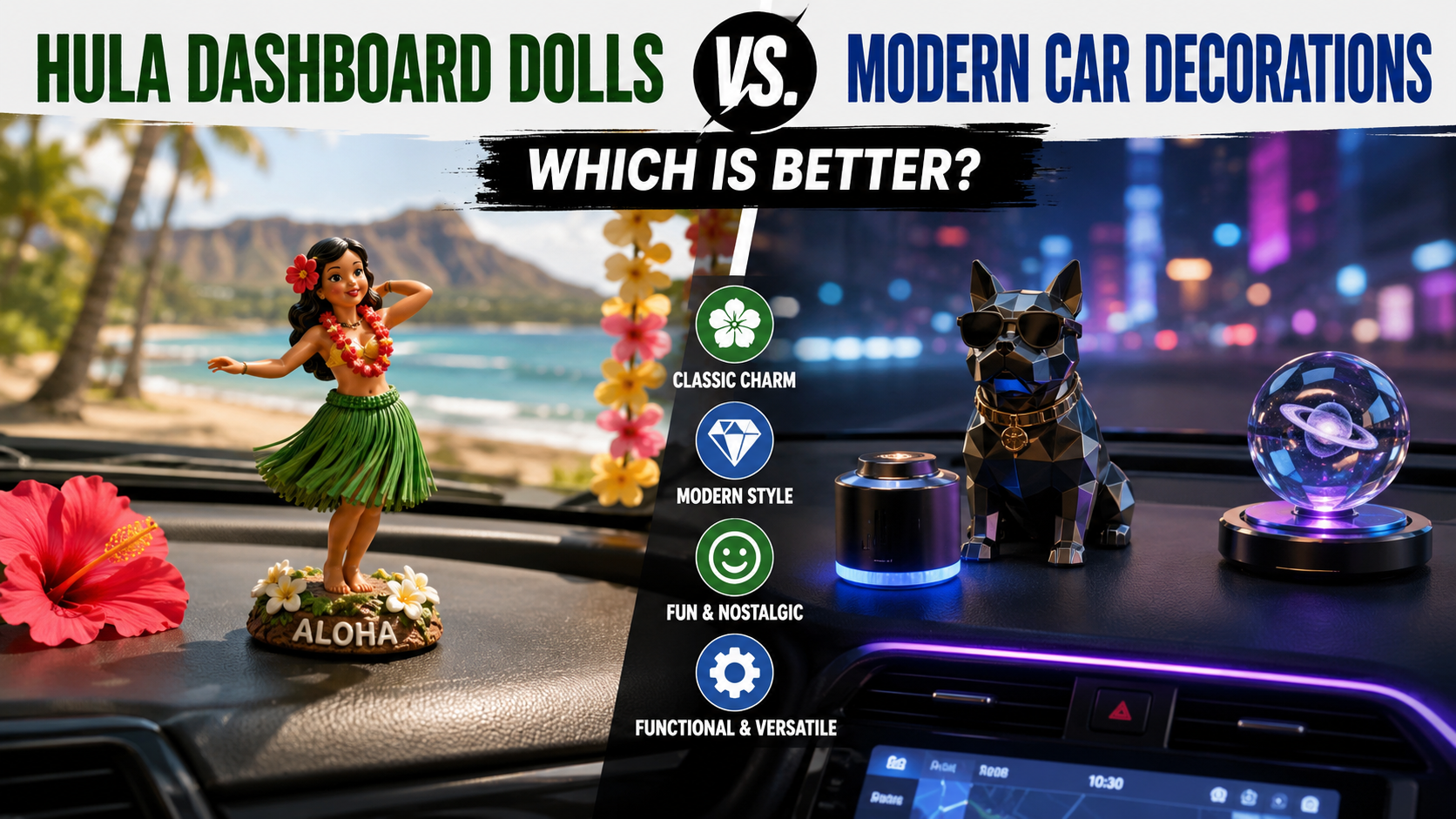 Hula Dashboard Dolls vs. Modern Car Decorations: Which Is Better?
