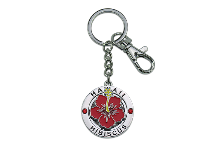 Hibiscus Spinner Keychain