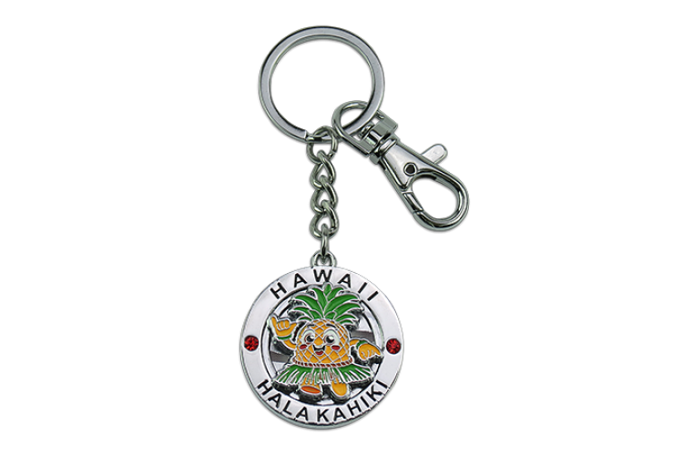 Hula Pineapple Spinner Keychain
