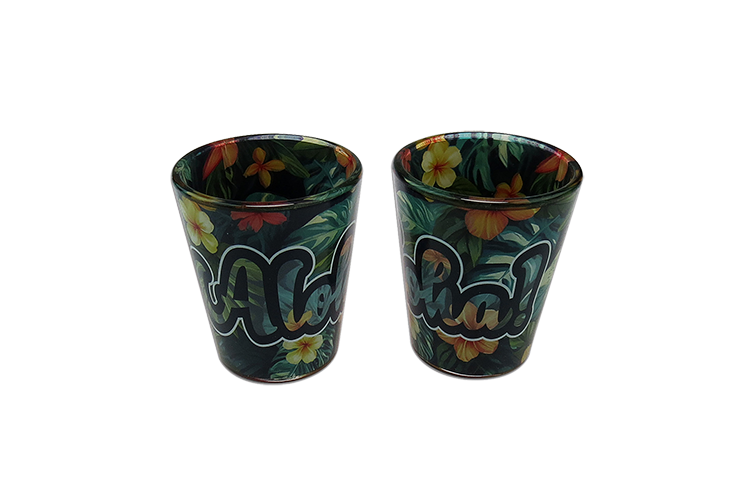 Aloha Tropical Inside Outside Wrapped Shot Glass