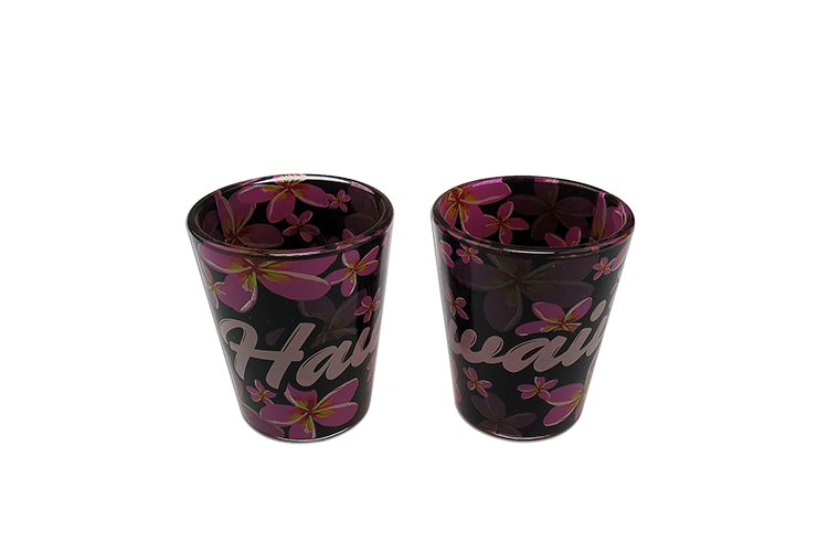 Hawaii Plumeria Inside Outside Wrapped Shot Glass