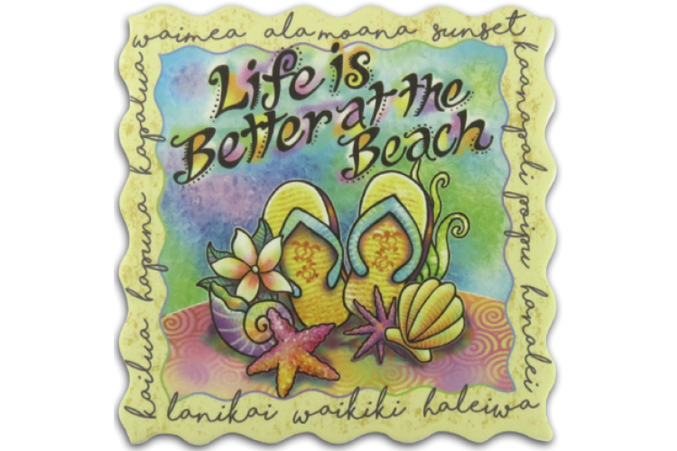 Life's a beach Die Cut Coaster