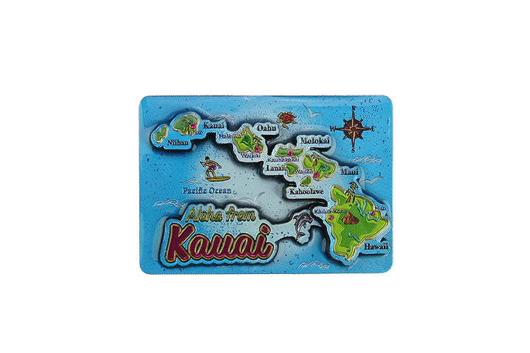 Kauai Hawaiian Islands Epoxy Magnet