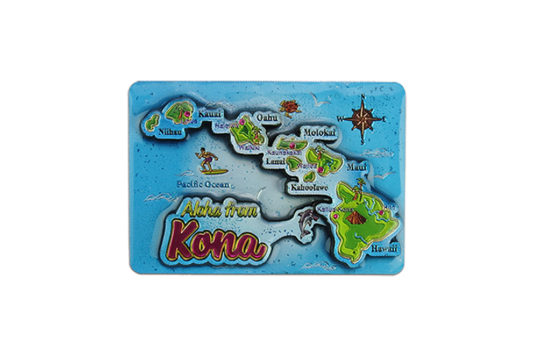Kona Hawaii Islands Epoxy Magnet