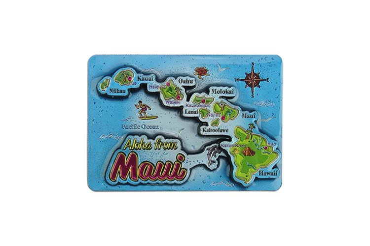 Maui Hawaiian Islands Epoxy Magnet