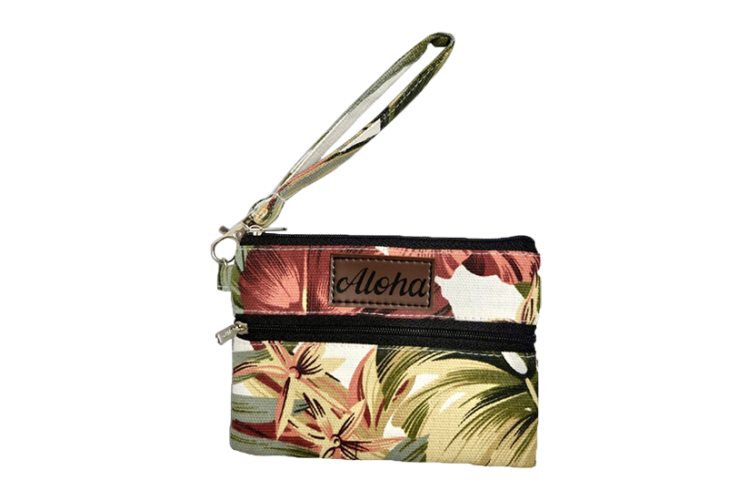 Vintage Hibiscus Small Wristlet