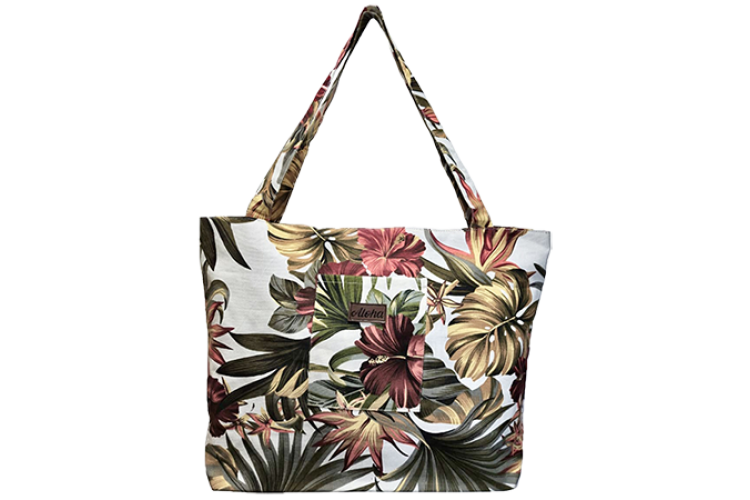 Vintage Hibiscus Large Tote