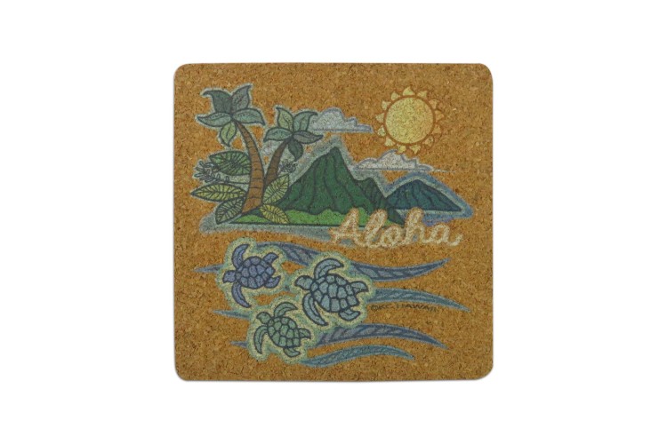 Island Palm Cork Coaster